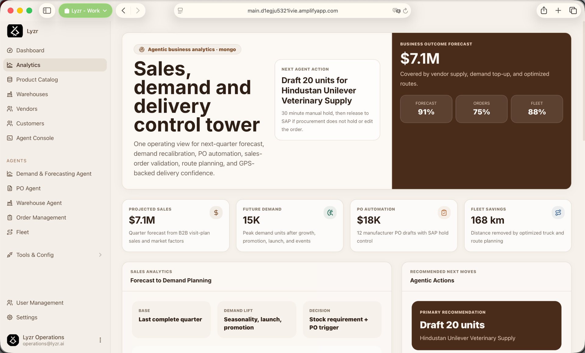 Analytics control tower